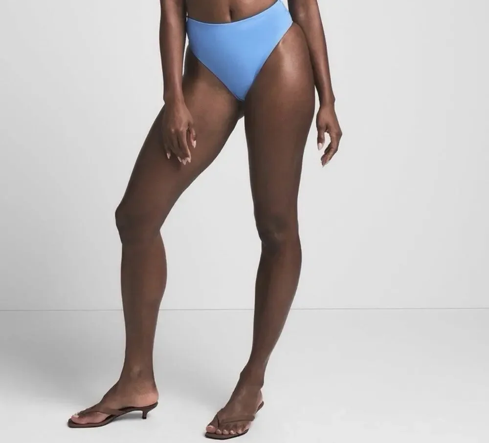 NWT Skims Signature Swim Mid Waist Bottom Tide Blue 4X Bikini Beach